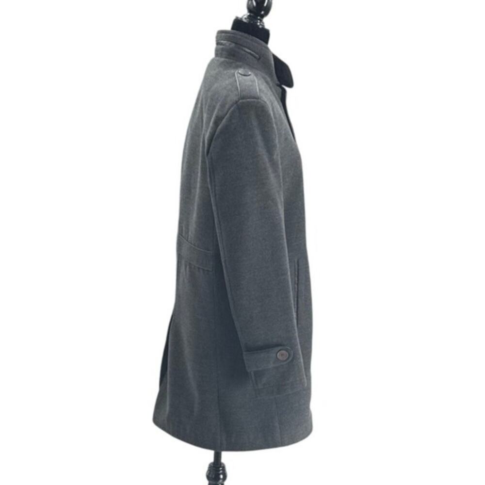 LORETA Gray Formal Coat Stand Up Collar Women's Large Men Med - Picture 2 of 9